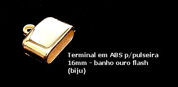 Terminal pulseira abs dourado - pct 20pçs