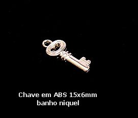 Chave em abs - banho niquel - pct 20g